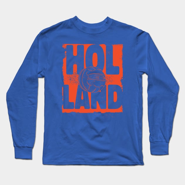 Vintage Holland Football Oranje Netherlands Long Sleeve T-Shirt by SLAG_Creative